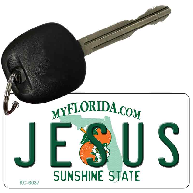 Jesus Florida State License Plate Tag Key Chain KC-6037