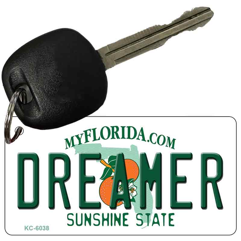 Dreamer Florida State License Plate Tag Key Chain KC-6038