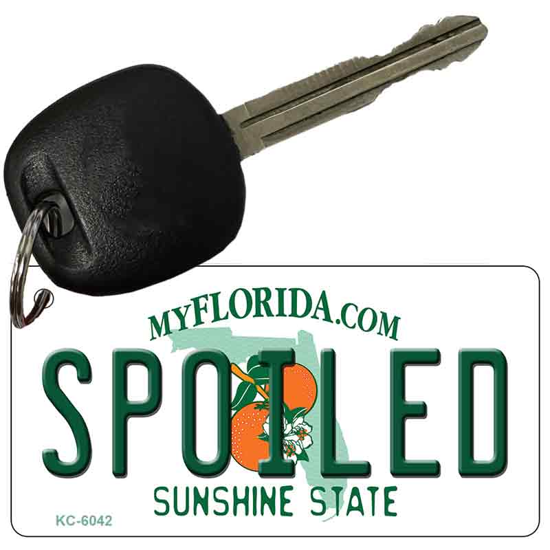 Spoiled Florida State License Plate Tag Key Chain KC-6042