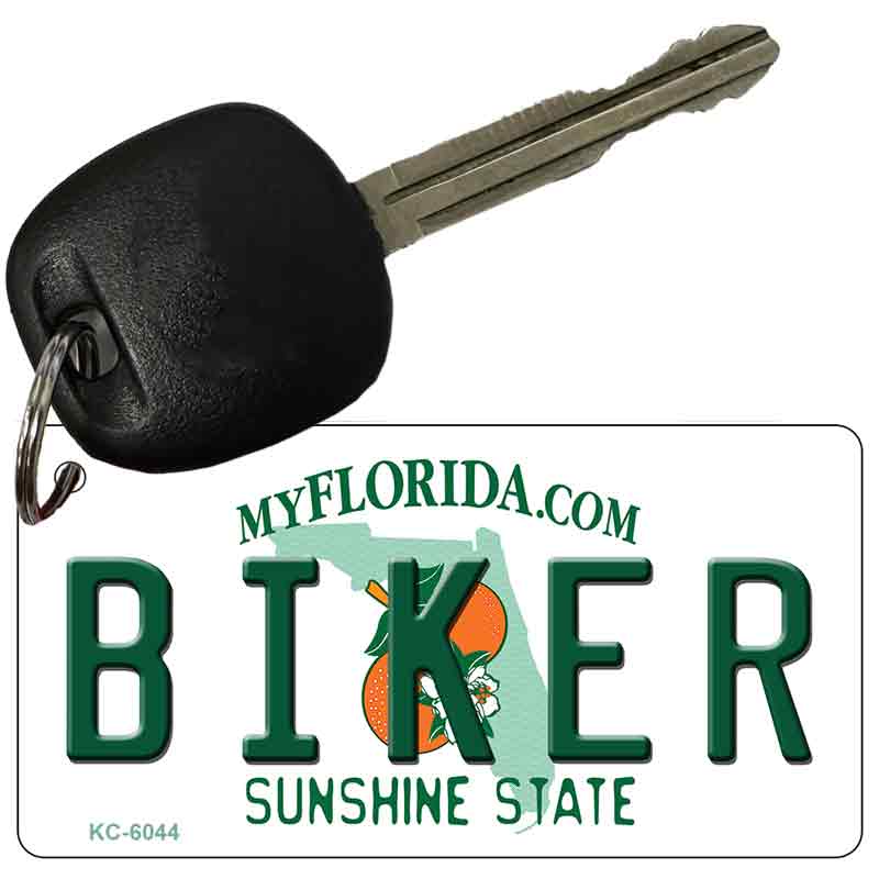 Biker Florida State License Plate Tag Key Chain KC-6044