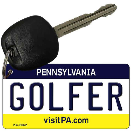 Golfer Pennsylvania State License Plate Tag Key Chain KC-6062