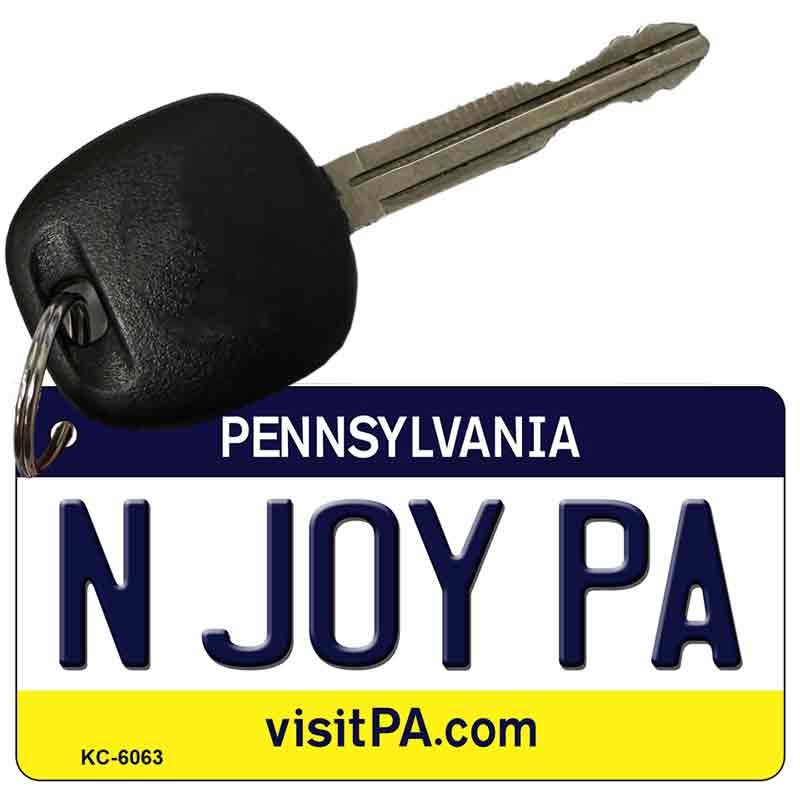 N Joy PA Pennsylvania State License Plate Tag Key Chain KC-6063