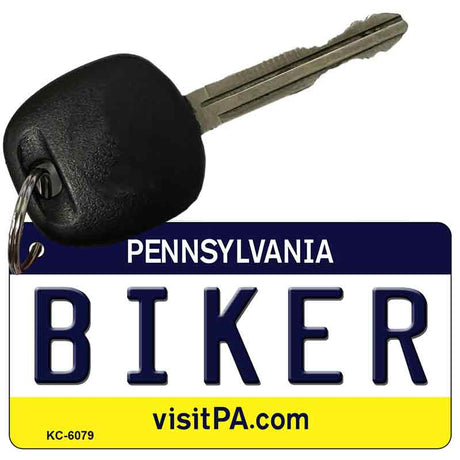 Biker Pennsylvania State License Plate Tag Key Chain KC-6079