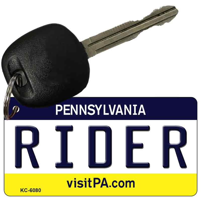 Rider Pennsylvania State License Plate Tag Key Chain KC-6080