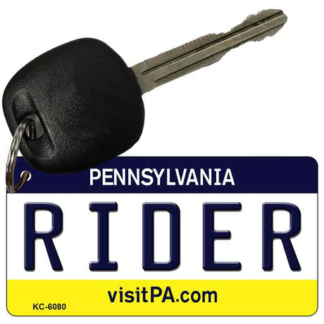 Rider Pennsylvania State License Plate Tag Key Chain KC-6080