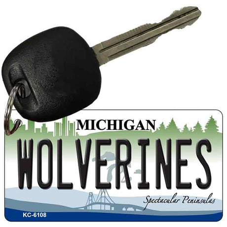 Wolverines Michigan State License Plate Tag Novelty Key Chain KC-6108