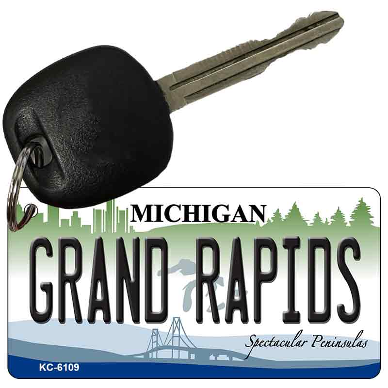 Grand Rapids Michigan State License Plate Tag Novelty Key Chain KC-6109