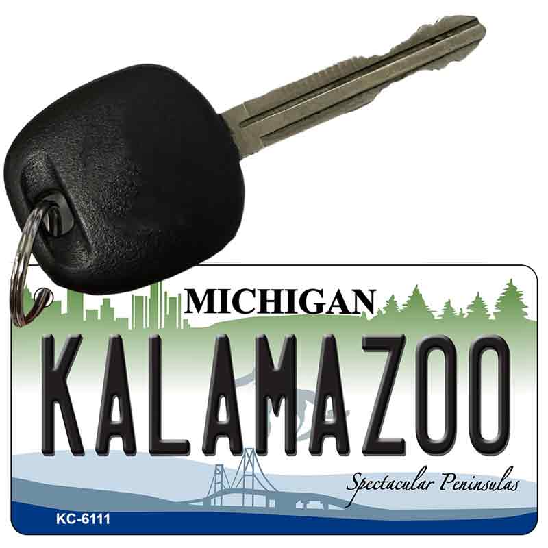 Kalamazoo Michigan State License Plate Tag Novelty Key Chain KC-6111