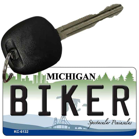 Biker Michigan State License Plate Tag Novelty Key Chain KC-6132