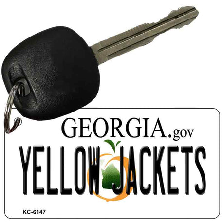 Yellow Jackets Georgia State License Plate Tag Novelty Key Chain KC-6147