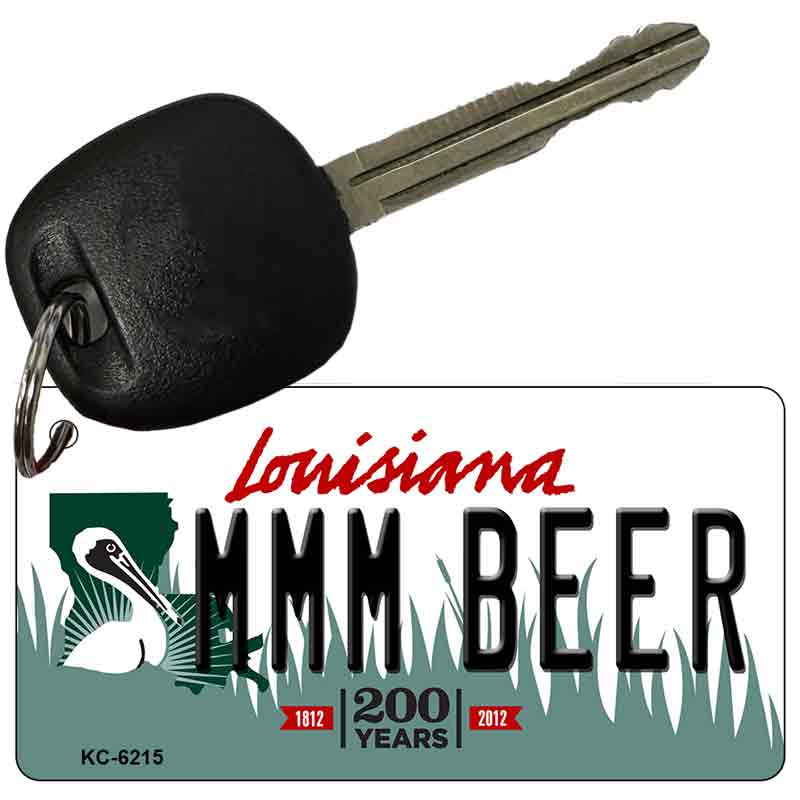 MMM Beer Louisiana State License Plate Tag Novelty Key Chain KC-6215