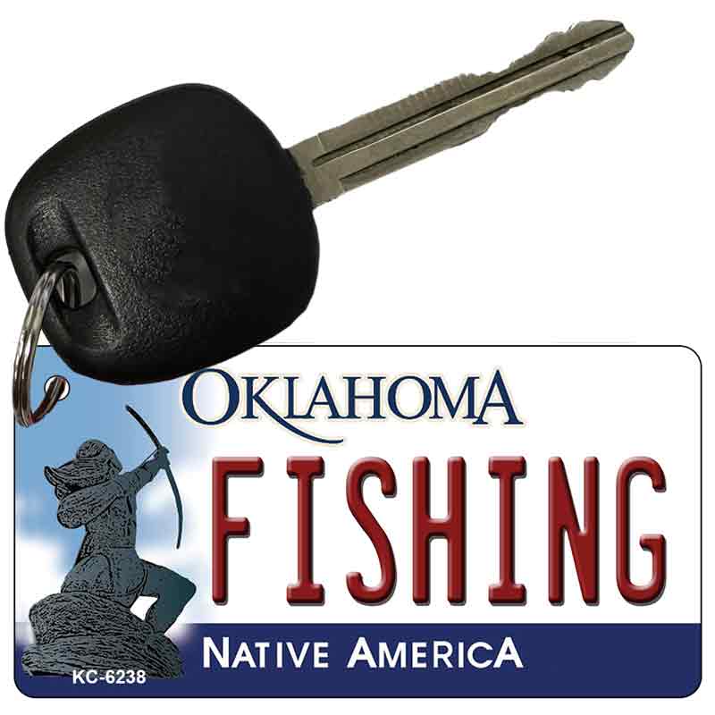 Fishing Oklahoma State License Plate Tag Novelty Key Chain KC-6238