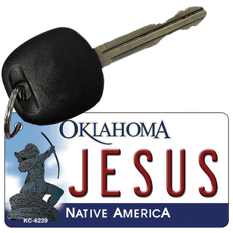 Jesus Oklahoma State License Plate Tag Novelty Key Chain KC-6239