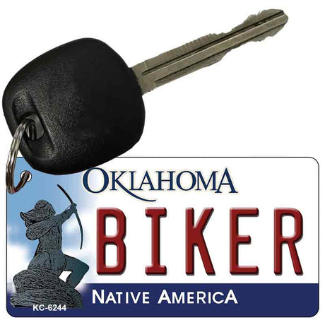 Biker Oklahoma State License Plate Tag Novelty Key Chain KC-6244