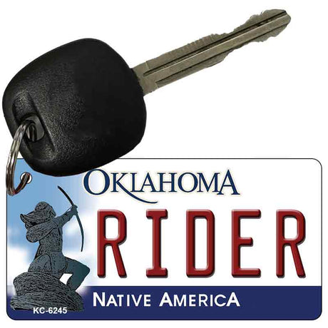 Rider Oklahoma State License Plate Tag Novelty Key Chain KC-6245