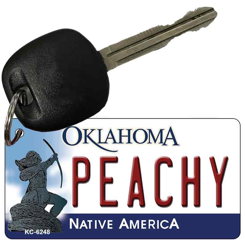 Peachy Oklahoma State License Plate Tag Novelty Key Chain KC-6248