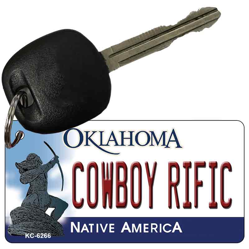 Cowboy Rific Oklahoma State License Plate Tag Novelty Key Chain KC-6266