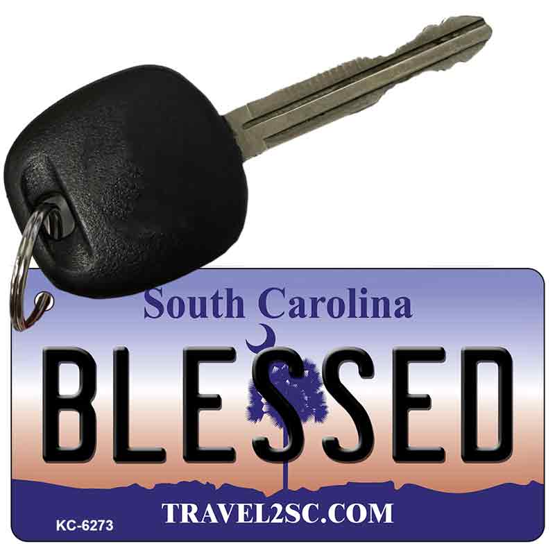 Blessed South Carolina License Plate Tag Key Chain KC-6273