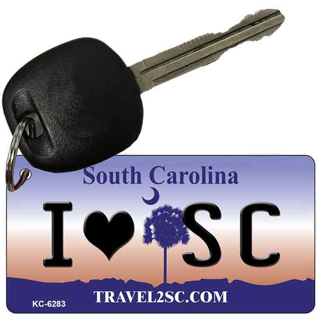 I Love SC South Carolina License Plate Tag Key Chain KC-6283