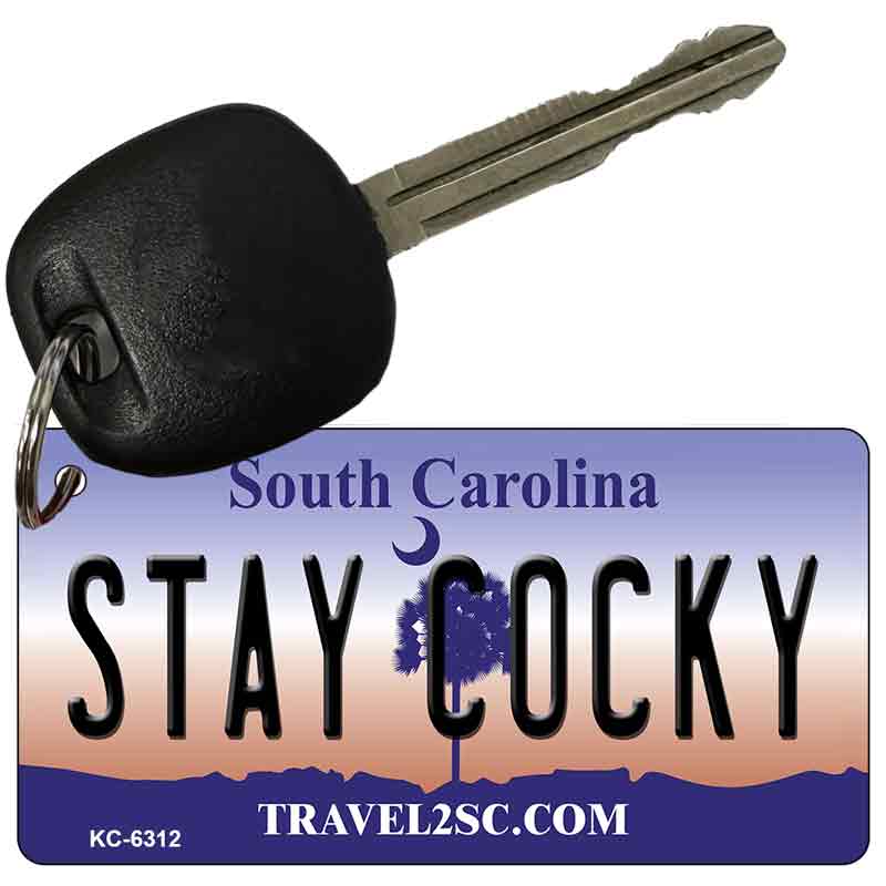 Stay Cocky South Carolina License Plate Tag Key Chain KC-6312