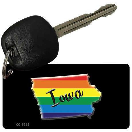 Iowa Rainbow State Novelty Aluminum Key Chain KC-6329