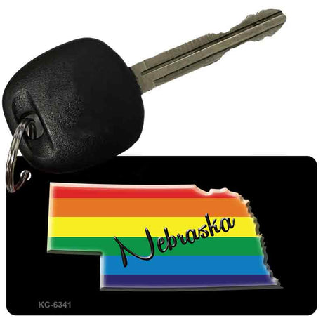 Nebraska Rainbow State Novelty Aluminum Key Chain KC-6341