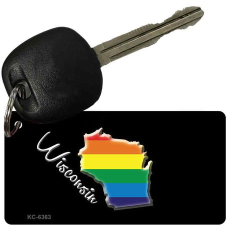 Wisconsin Rainbow State Novelty Aluminum Key Chain KC-6363