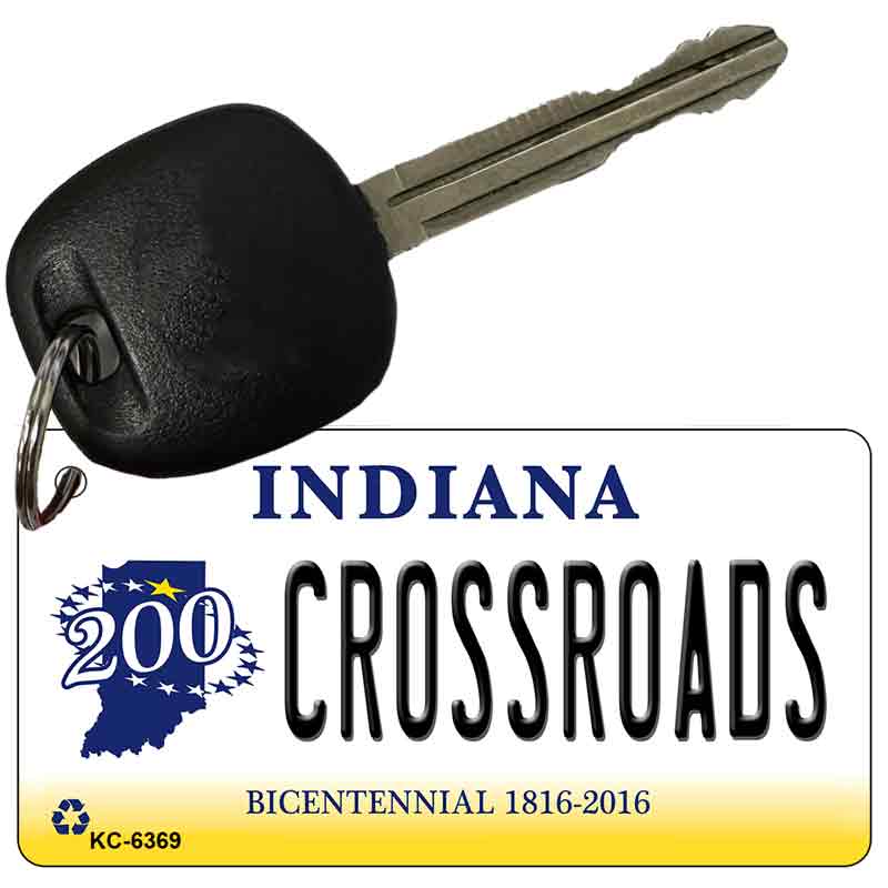 Crossroads Indiana State License Plate Tag Novelty Key Chain KC-6369