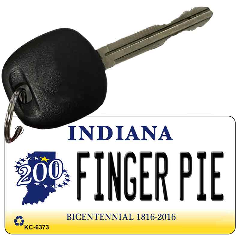 Finger Pie Indiana State License Plate Tag Novelty Key Chain KC-6373