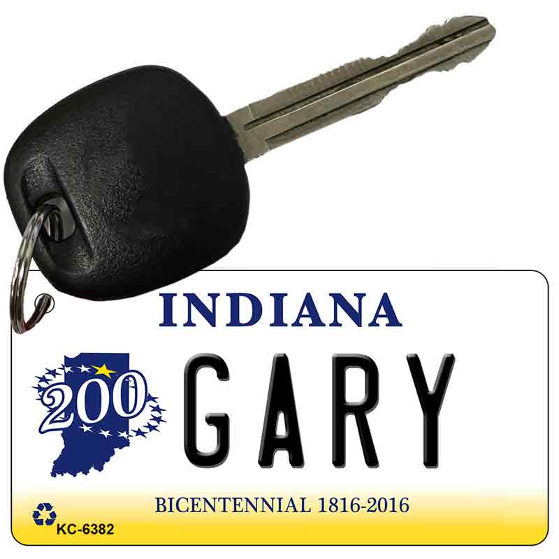 Gary Indiana State License Plate Tag Novelty Key Chain KC-6382