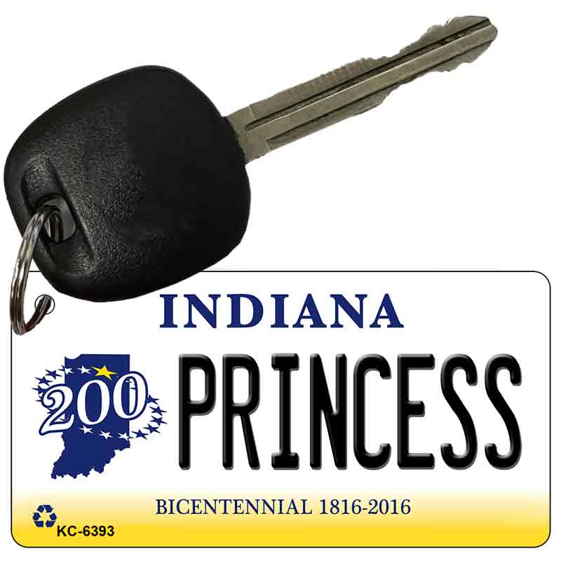 Princess Indiana State License Plate Tag Novelty Key Chain KC-6393