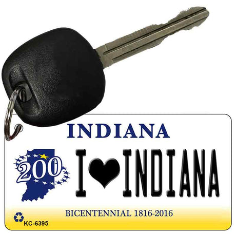 I Love Indiana State License Plate Tag Novelty Key Chain KC-6395