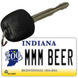 MMM Beer Indiana State License Plate Tag Novelty Key Chain KC-6407