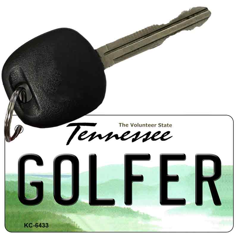 Golfer Tennessee License Plate Tag Key Chain KC-6433