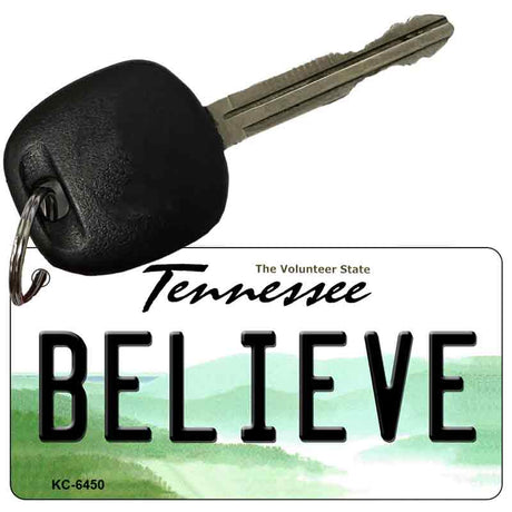 Believe Tennessee License Plate Tag Key Chain KC-6450