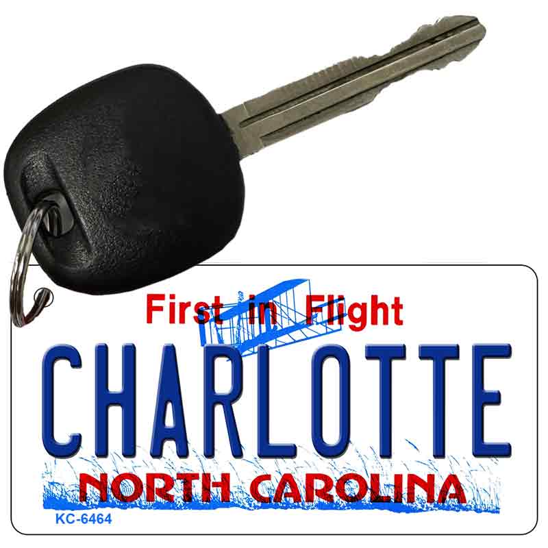 Charlotte North Carolina State License Plate Tag Key Chain KC-6464