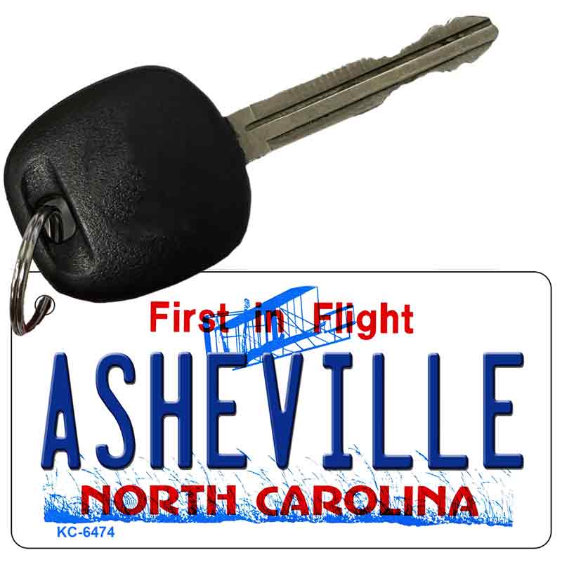 Asheville North Carolina State License Plate Tag Key Chain KC-6474