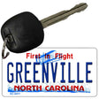 Greenville North Carolina State License Plate Tag Key Chain KC-6477