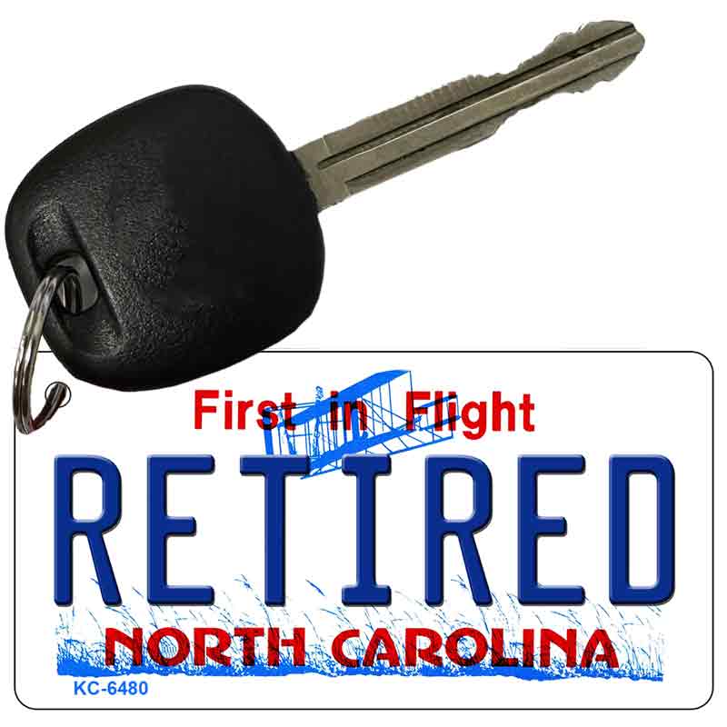 Retired North Carolina State License Plate Tag Key Chain KC-6480