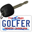 Golfer North Carolina State License Plate Tag Key Chain KC-6481