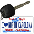 I Love North Carolina State License Plate Tag Key Chain KC-6489