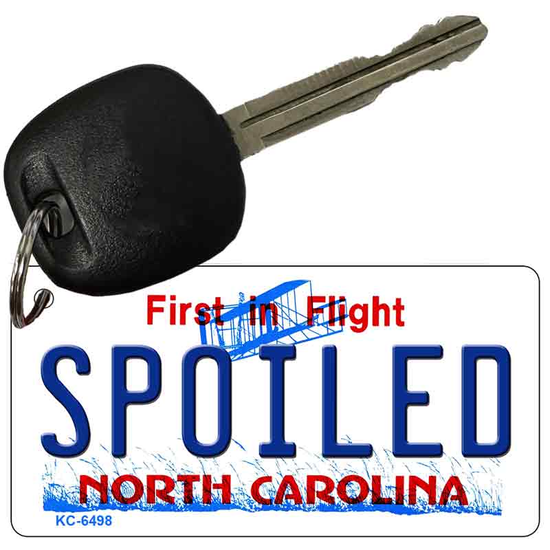 Spoiled North Carolina State License Plate Tag Key Chain KC-6498