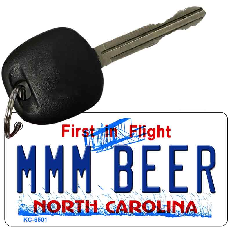 MMM Beer North Carolina State License Plate Tag Key Chain KC-6501