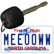 Meeooww North Carolina State License Plate Tag Key Chain KC-6504