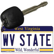 West Virginia University License Plate Tag Key Chain KC-6507