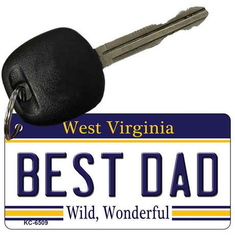 Best Dad West Virginia License Plate Tag Key Chain KC-6509