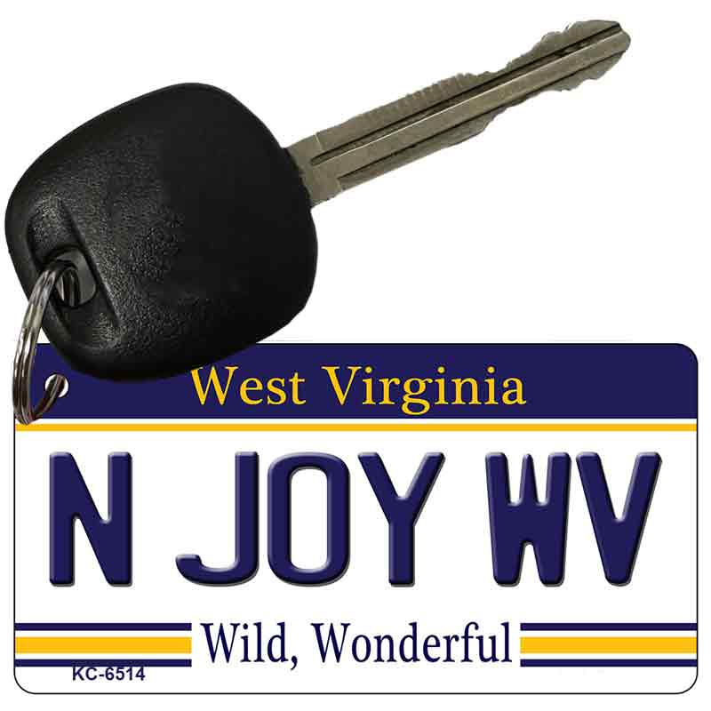 N Joy WV West Virginia License Plate Tag Key Chain KC-6514