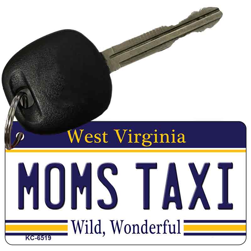 Moms Taxi West Virginia License Plate Tag Key Chain KC-6519