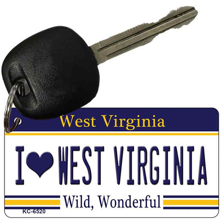 I Love West Virginia License Plate Tag Key Chain KC-6520