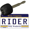 Rider West Virginia License Plate Tag Key Chain KC-6532